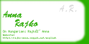 anna rajko business card
